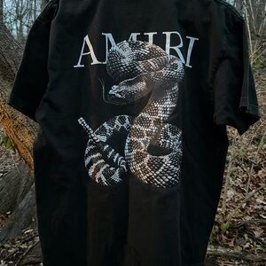 AMIRI Snake T-Shirt Designer Men’s Large Black Double Sided
